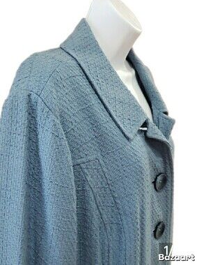 Relativity Powder Blue Textured Button Blazer Jacket, Size 24